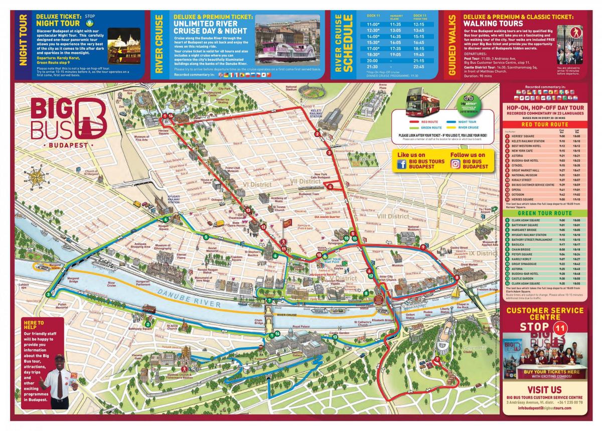 budapest malalaking bus tour map