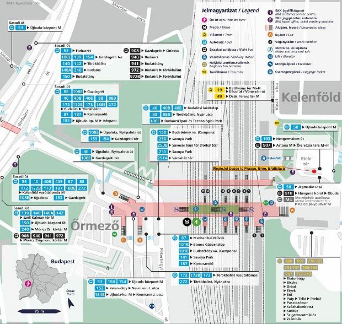 mapa ng budapest kelenfoe station