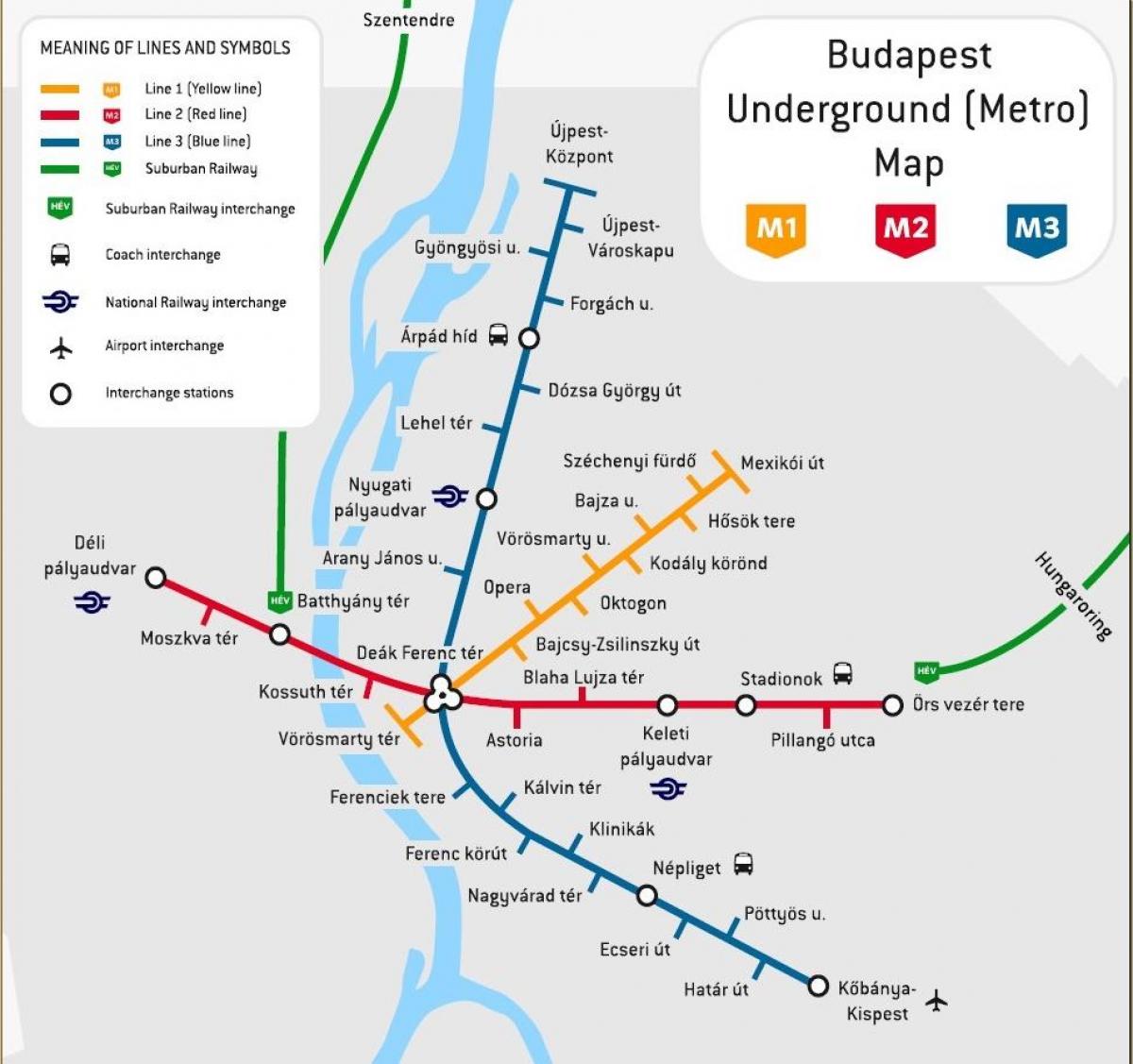metro mapa budapest hungary
