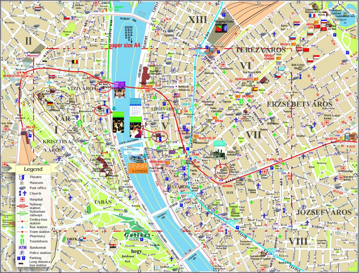 mapa ng kalye ng budapest city centre