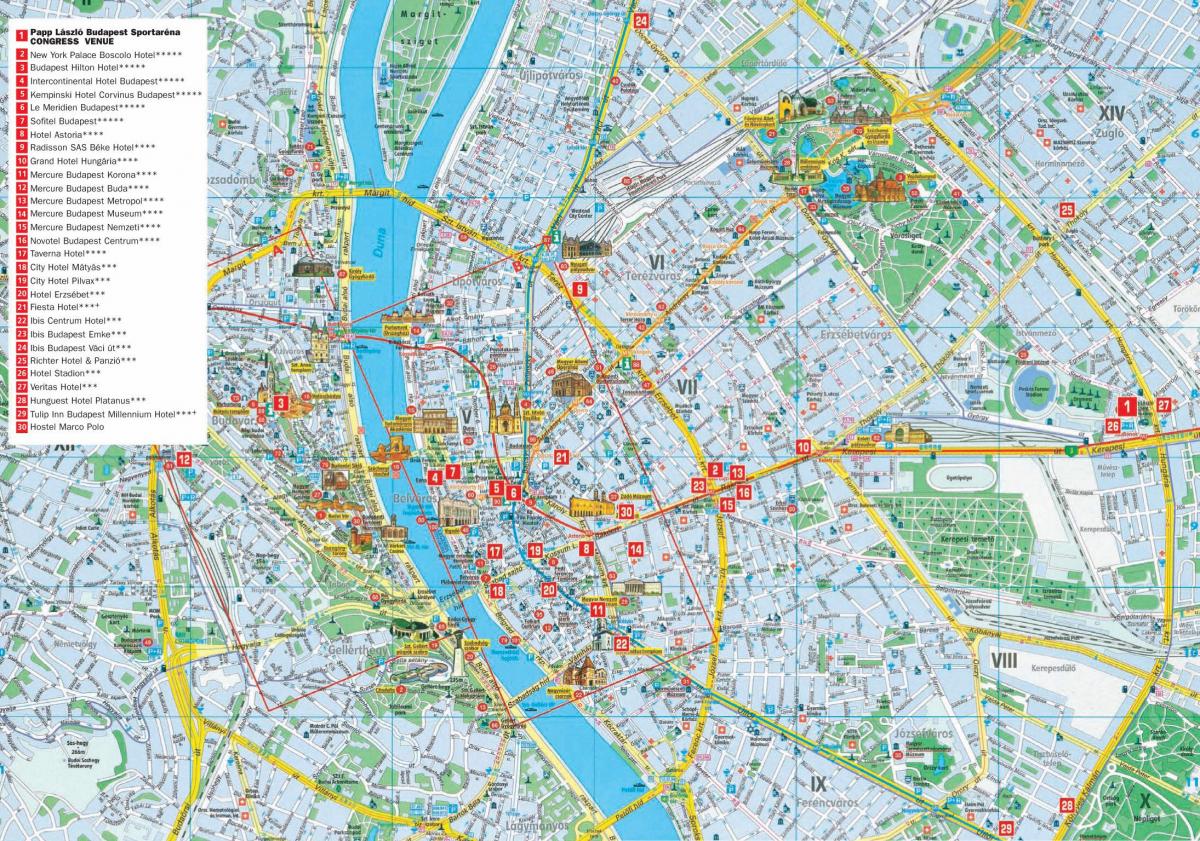 budapest lungsod turista mapa