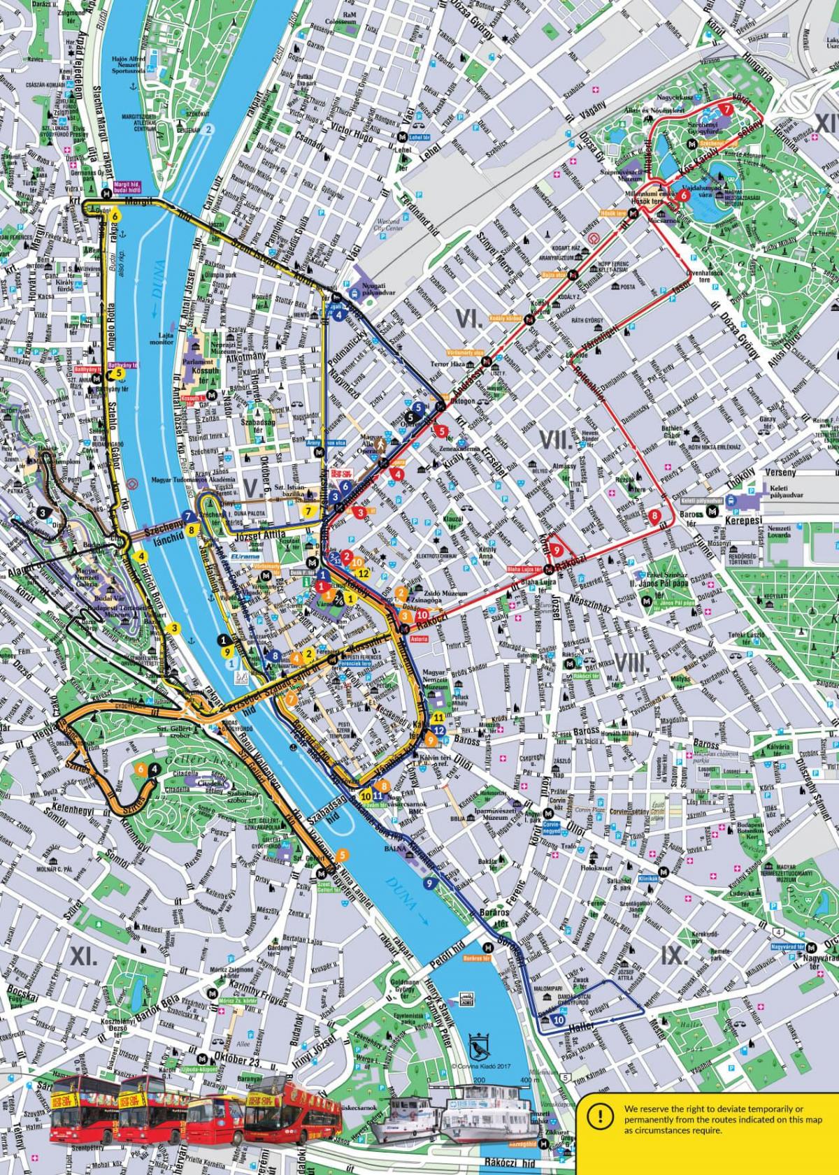 budapest hop sa hop-off bus mapa