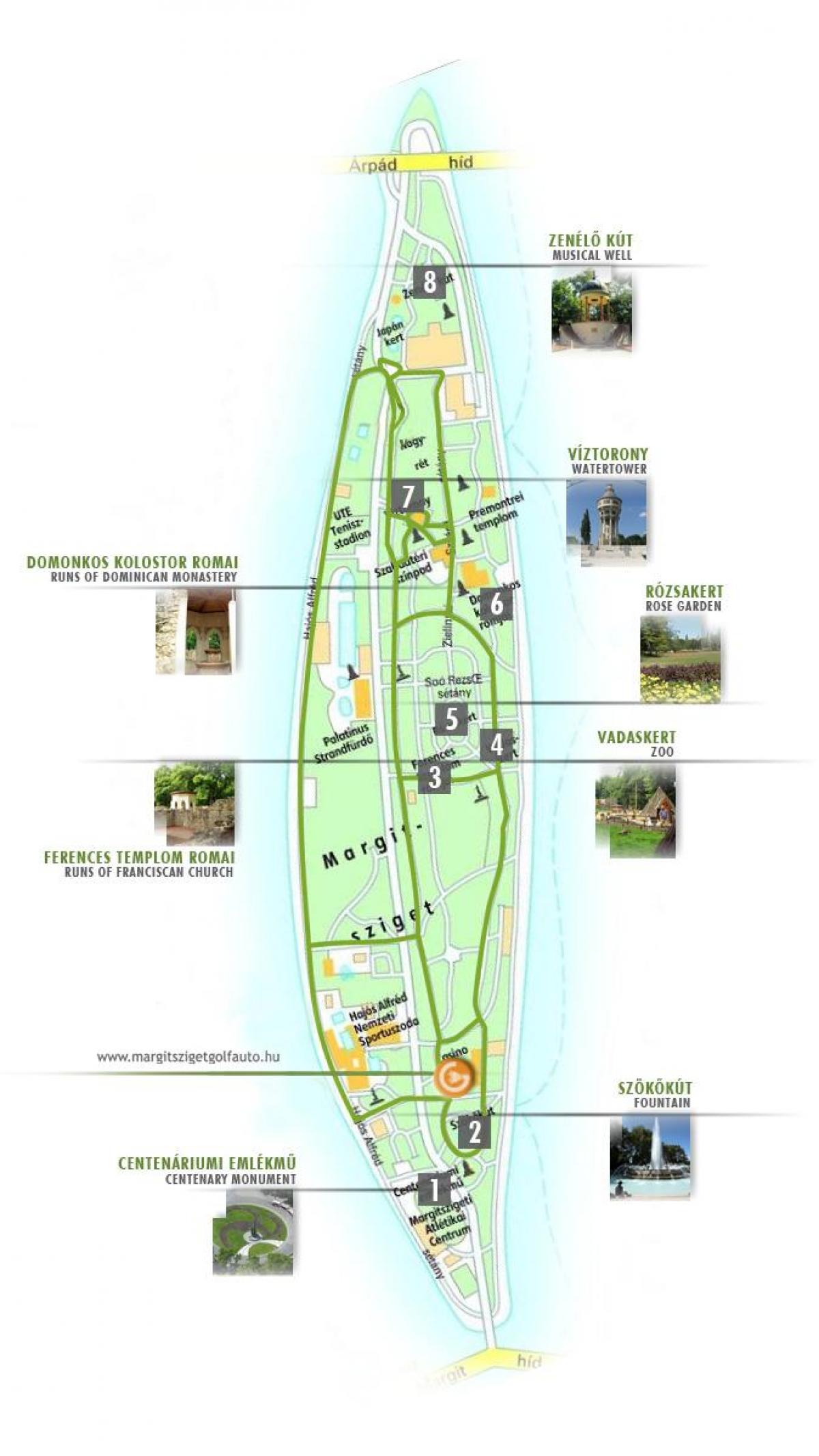 mapa ng margaret island budapest