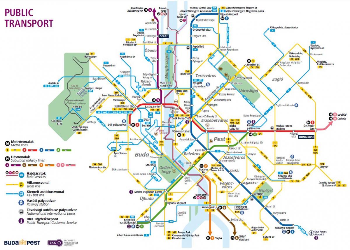 budapest bus mga linya sa mapa
