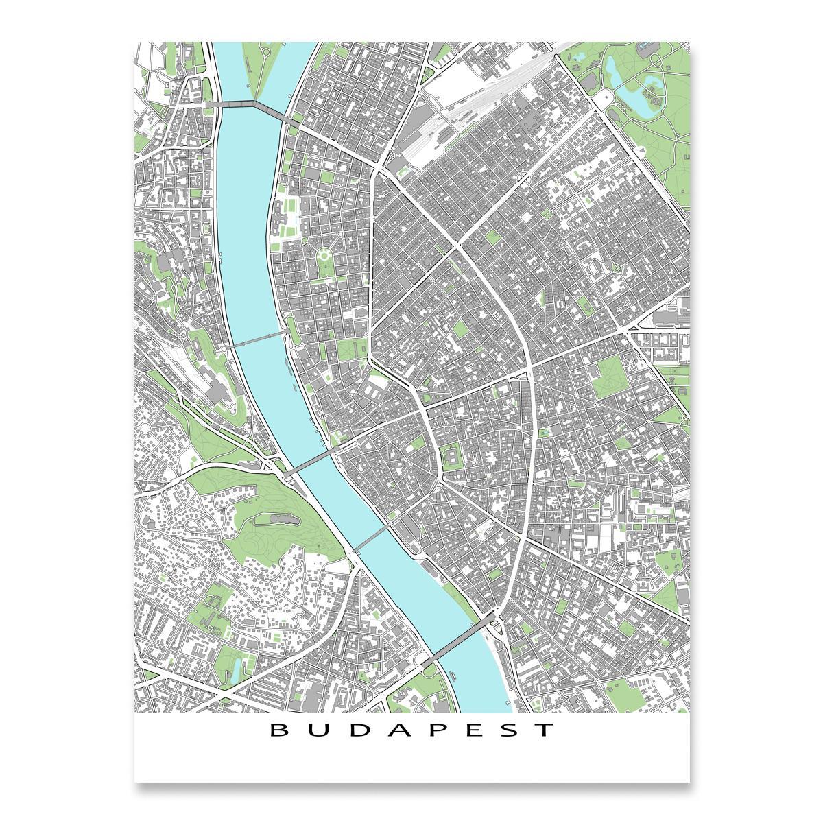 mapa ng budapest mapa-print